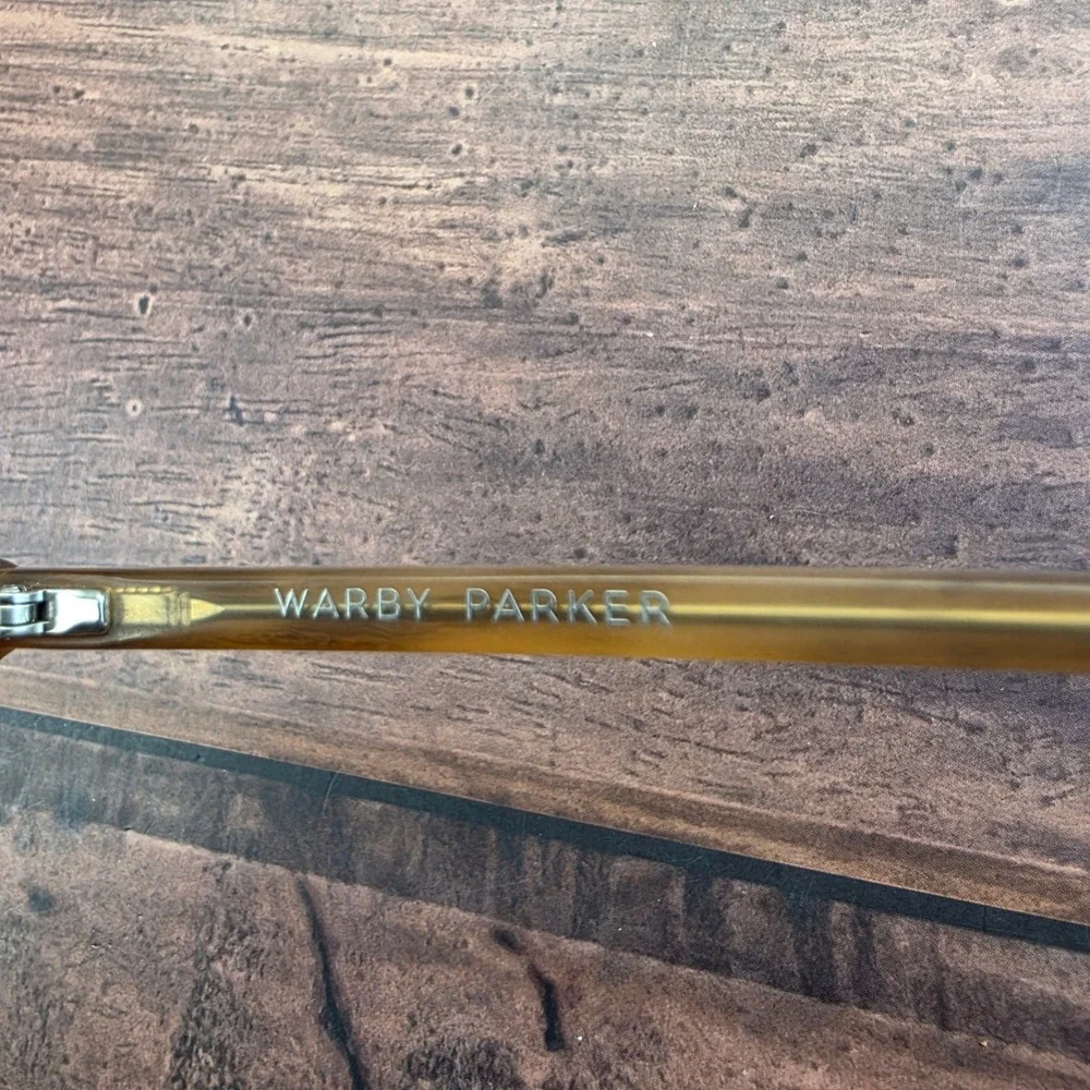 Warby Parker‎ Downing Eyeglass Frames Striated Amber Brown 53-20-140